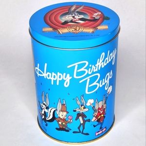 Vintage 1989 Happy Birthday Bugs Bunny Tin Looney Tunes